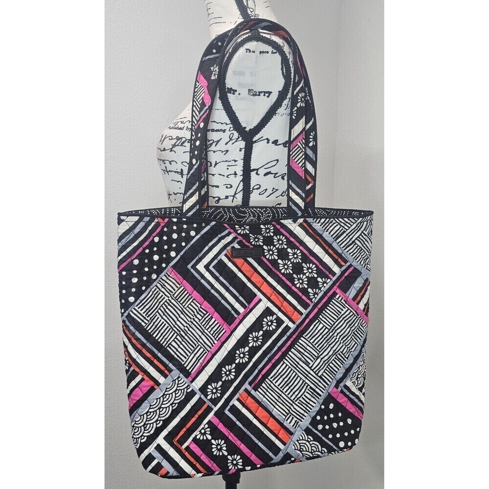 Vera Bradley Retired Large Cotton Double Handle Tote Northern Stripes Multicolor